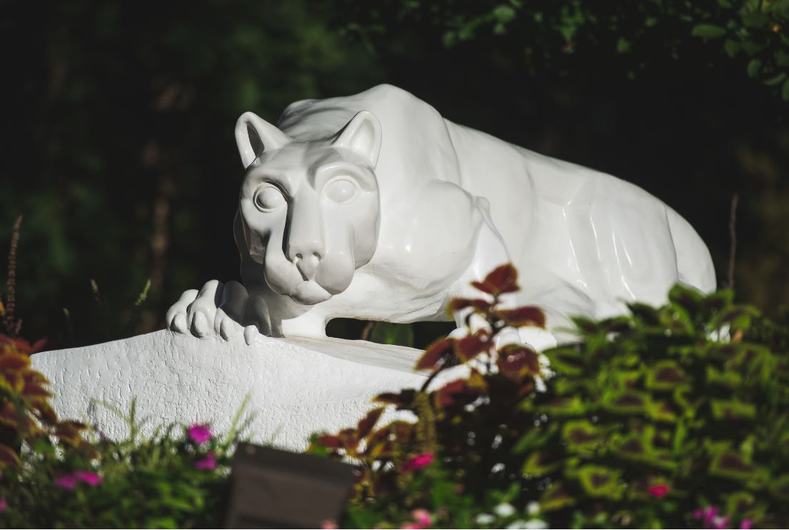 Penn State Abington's Nittany Lion statue.